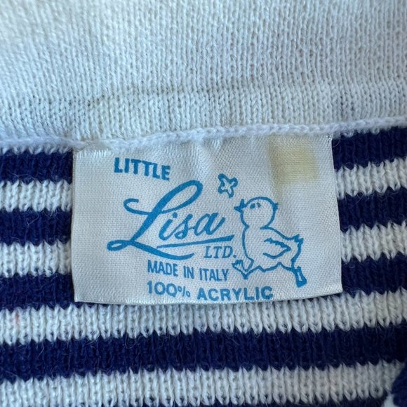 Vintage Little Lisa Red White / Blue Stripe Sweater Made in Italy - Picture 4 of 5